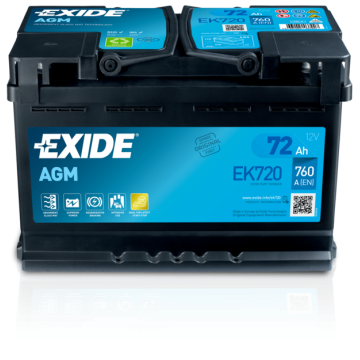 12V/72Ah+D EXIDE AGM (760A)