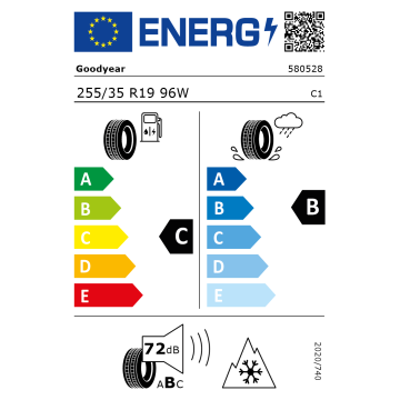 255/35R19 96W TL XL GOODYEAR PERFORMANCE 3 FP