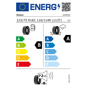 215/75R16C 116/114R KLEBERTRANSPRO 2